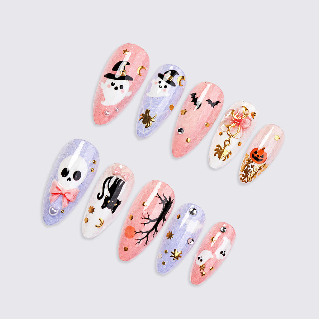Halloween Artificial Nail Set with Creative, Spooky Designs Siopsrl