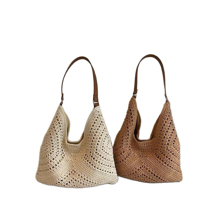 Siopsrl | Knit shoulder bag with leather handles Siopsrl
