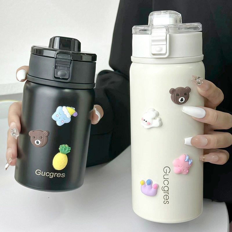 Siopsrl | Women's Insulated Drinking Bottle with Secure Flip Closure and Playful Design Siopsrl