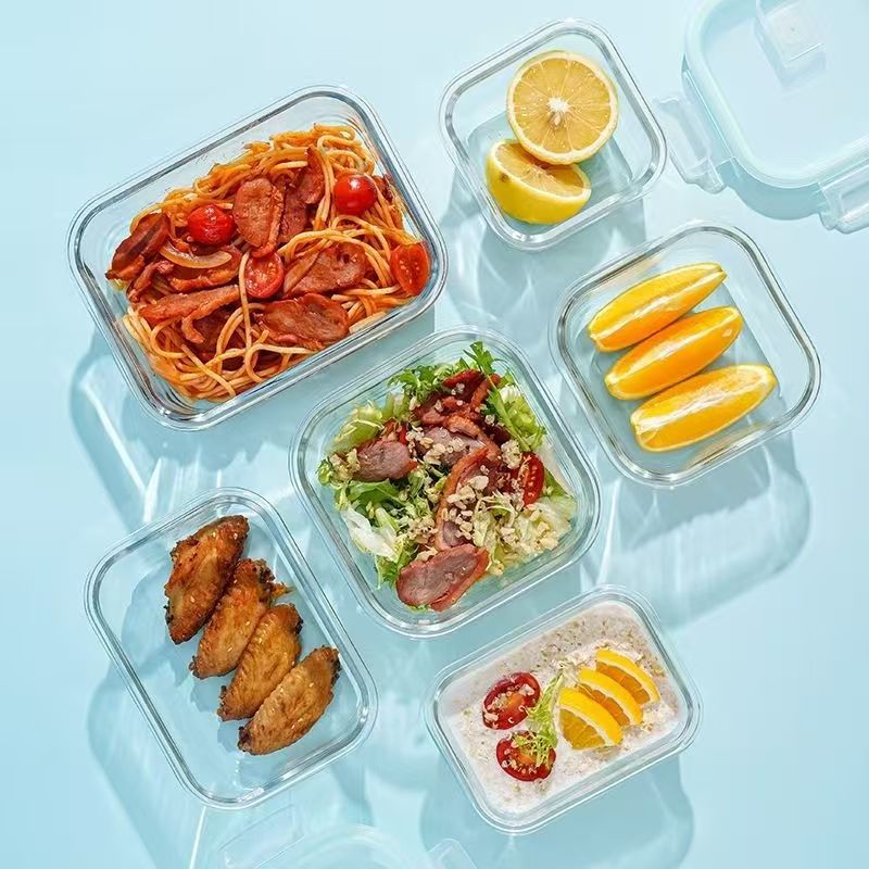 Siopsrl | Stackable Borosilicate Glass Airtight Food Storage Container Set with Locking Lids Siopsrl