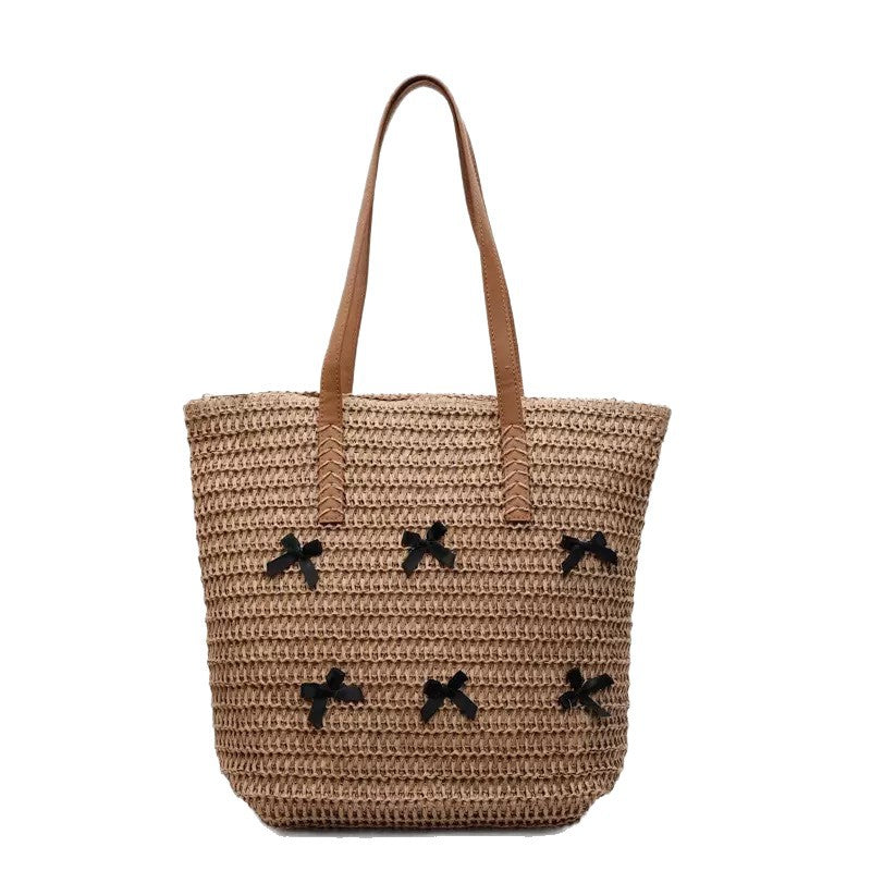Siopsrl | Trendy large beach bag with original bow appliqués Siopsrl
