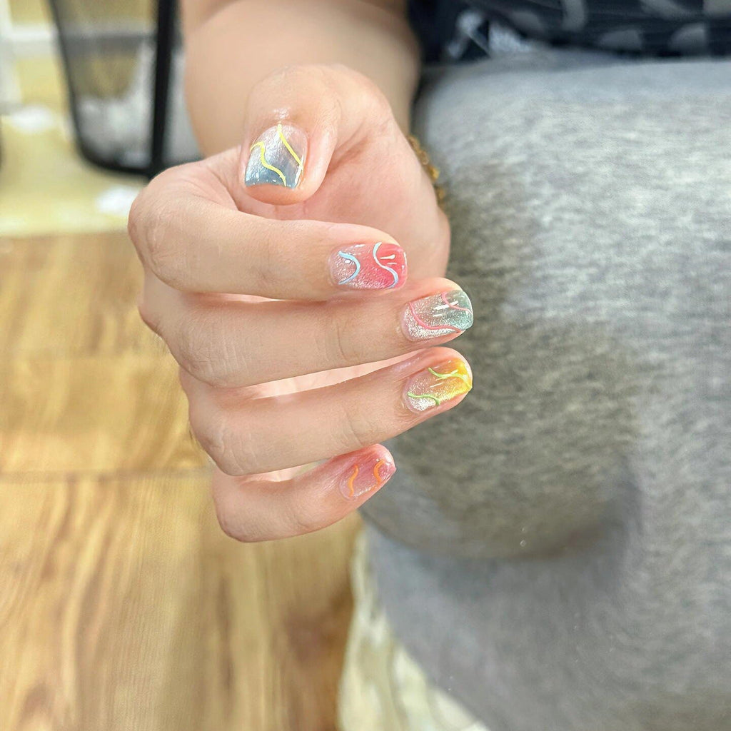 Siopsrl | Artificial nails with colorful design Siopsrl