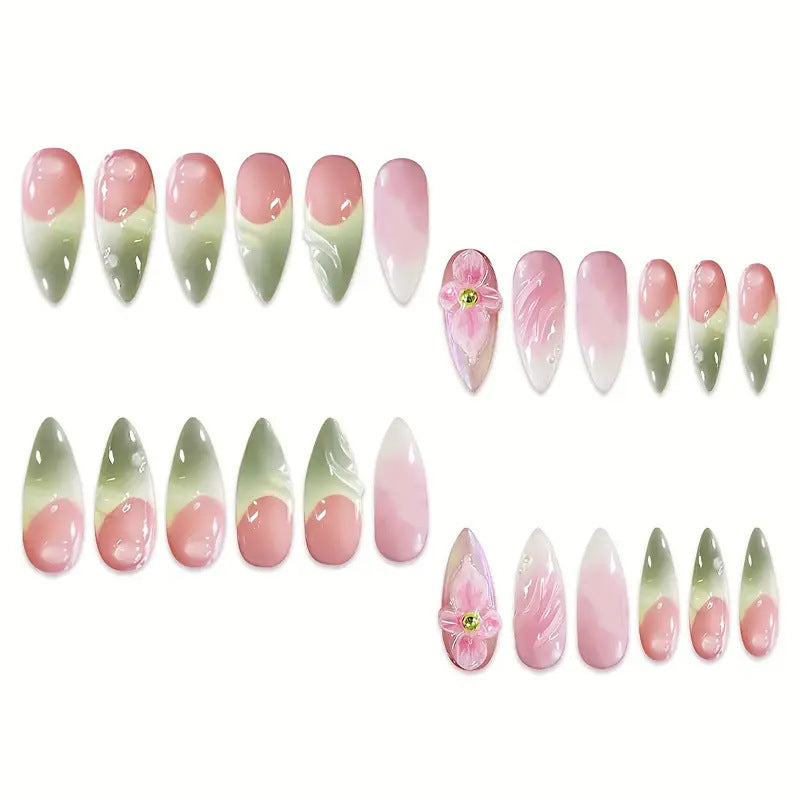 Siopsrl | Artistic Floral 3D Press-On Nail Art Siopsrl