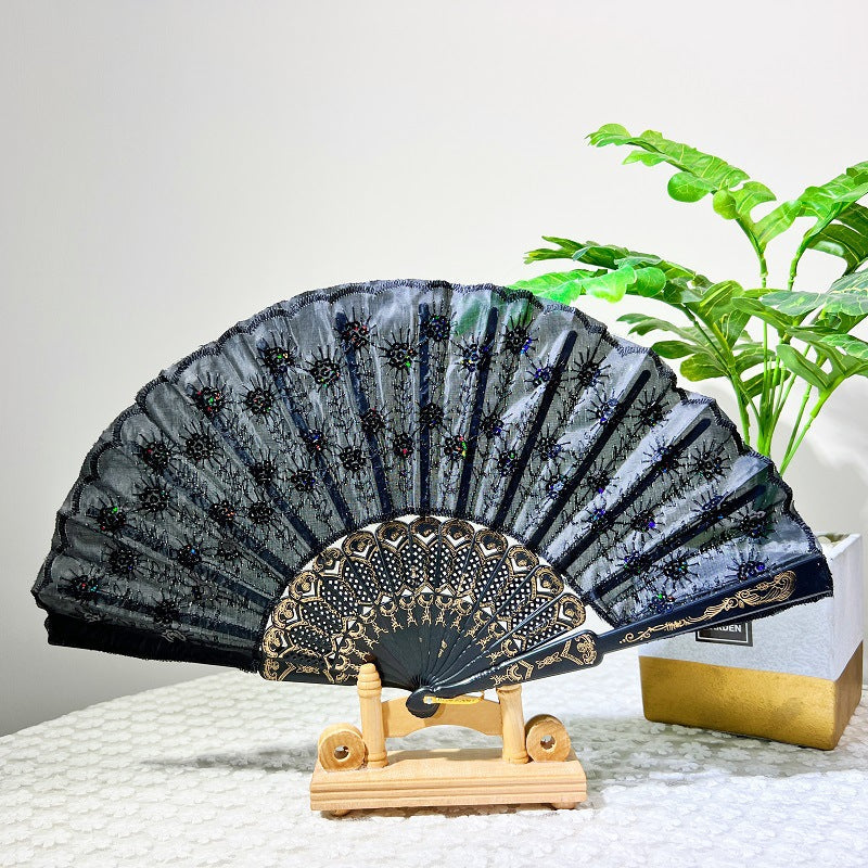 Siopsrl | Women's folding fan with artistic decorations Siopsrl
