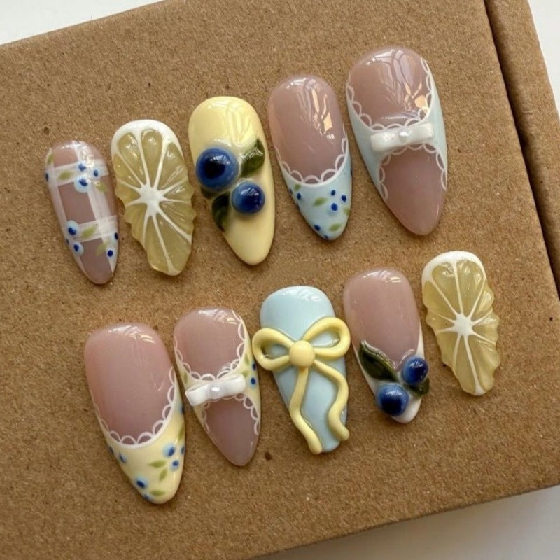 Siopsrl | Nature-Themed Artistic Press-On Nail Set Siopsrl