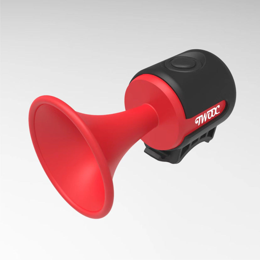 Siopsrl | rechargeable high-decibel electric bicycle horn with trumpet-style mount and splash-resistant housing Siopsrl