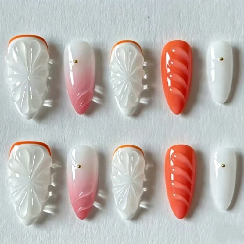 Siopsrl | Nature-Themed Artistic Press-On Nail Set Siopsrl