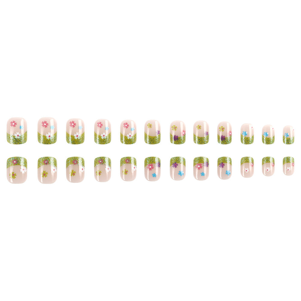 Siopsrl | Floral Glitter Tip Nail Art Design Siopsrl