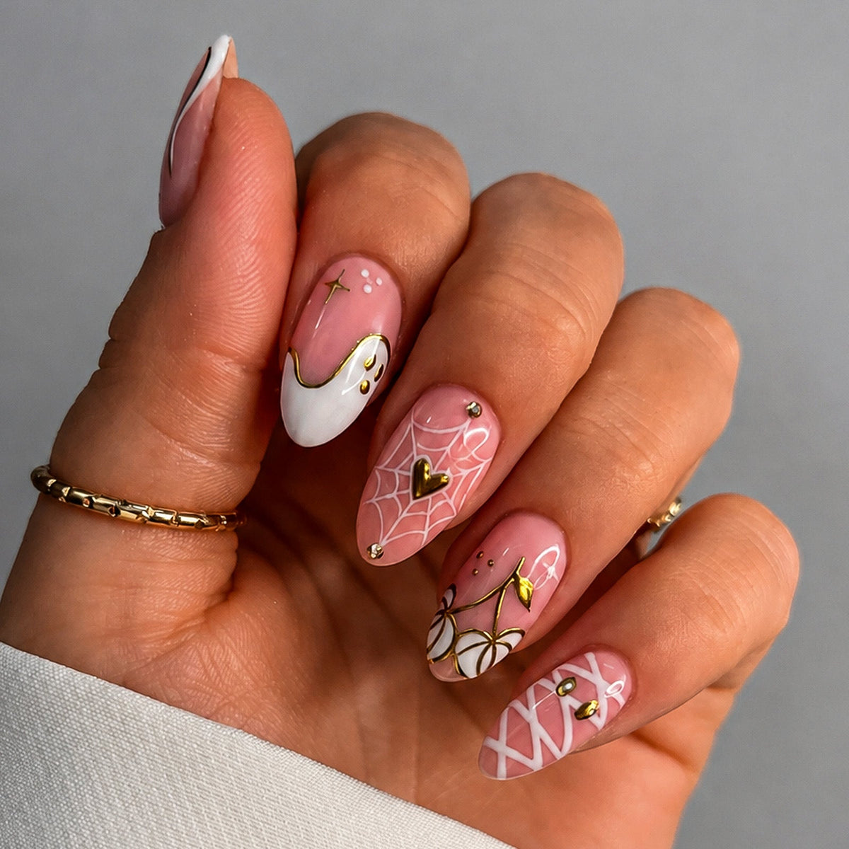 Artistic Halloween Themed Press-On Nail Set Siopsrl