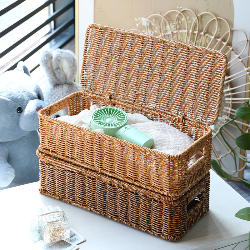 Long Rectangular Woven Storage Basket Siopsrl