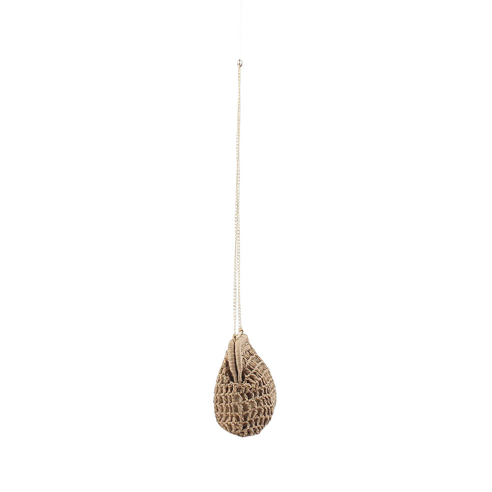 Siopsrl | Woven Natural Material Handbag with Fine Chain Accents Siopsrl