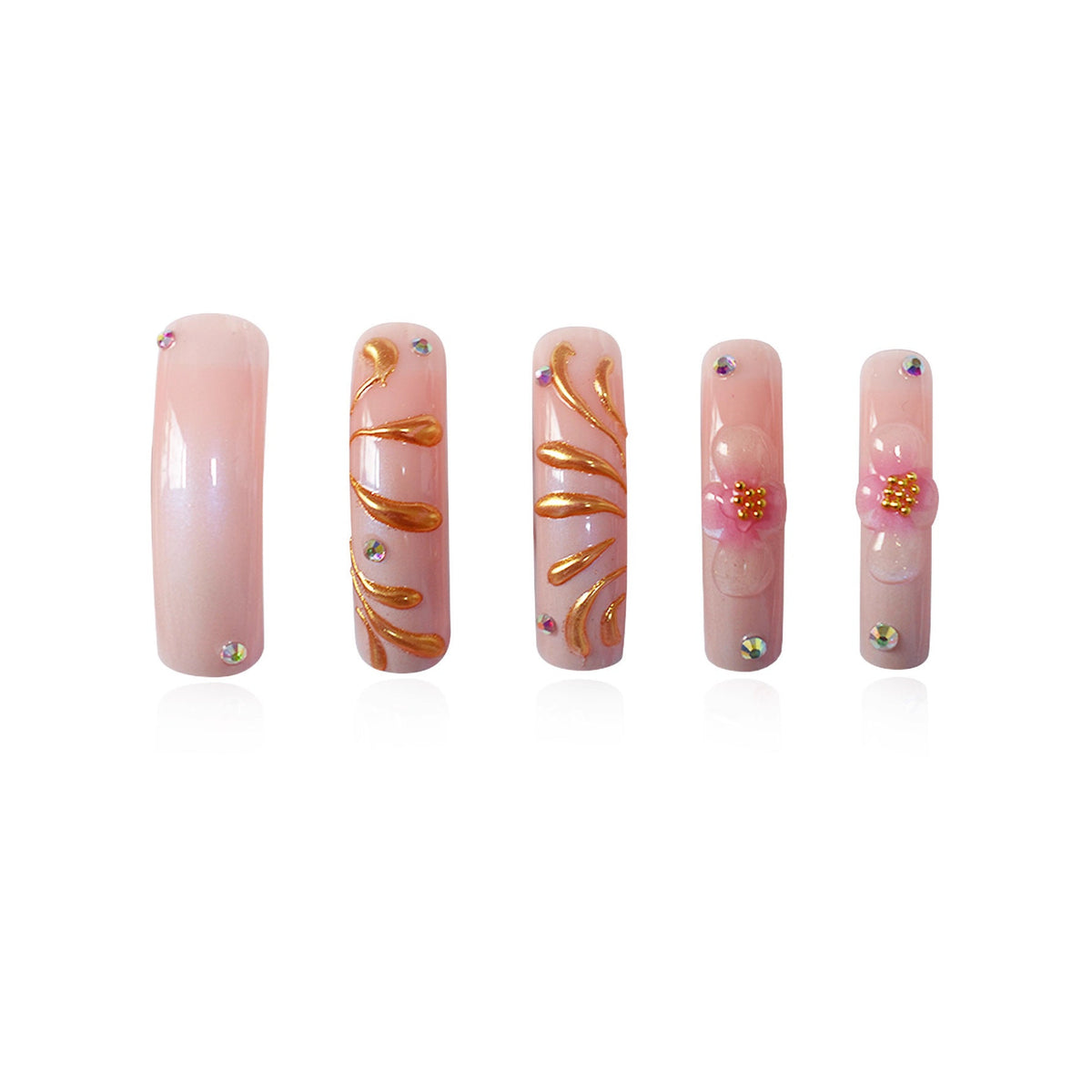 Siopsrl | Luxury Gold-Accented Press-On Nail Art Siopsrl