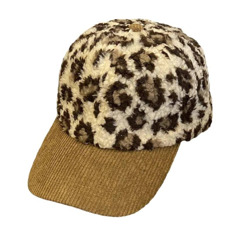 Siopsrl | Women's Leopard Print Fleece Baseball Cap Siopsrl