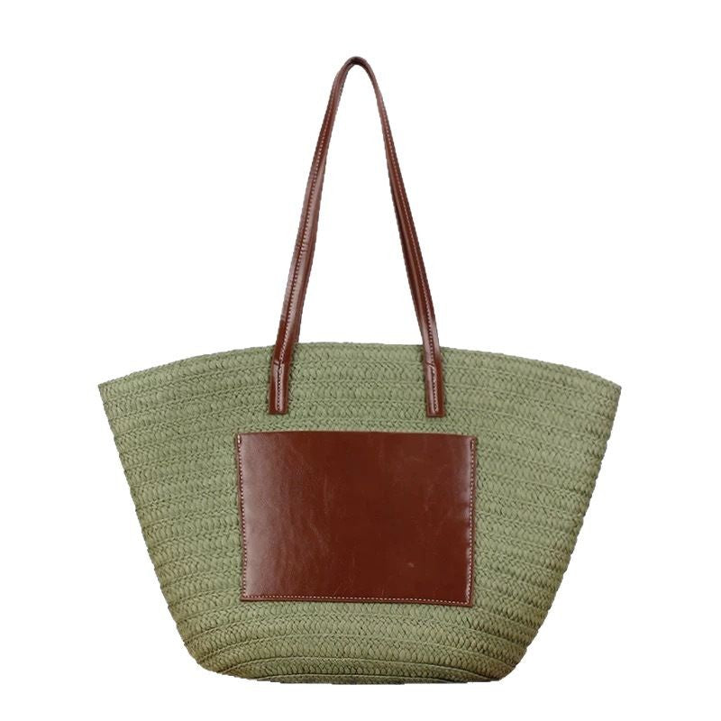 Siopsrl | Fashionable straw bag with leather accents Siopsrl