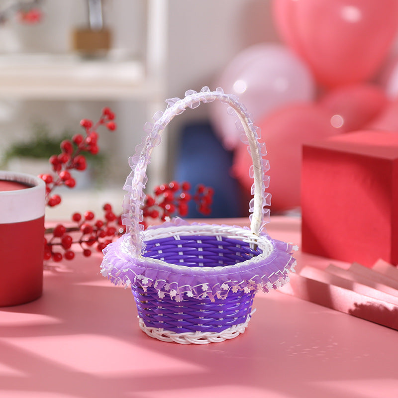 Girls Decorative Woven Easter Basket Siopsrl