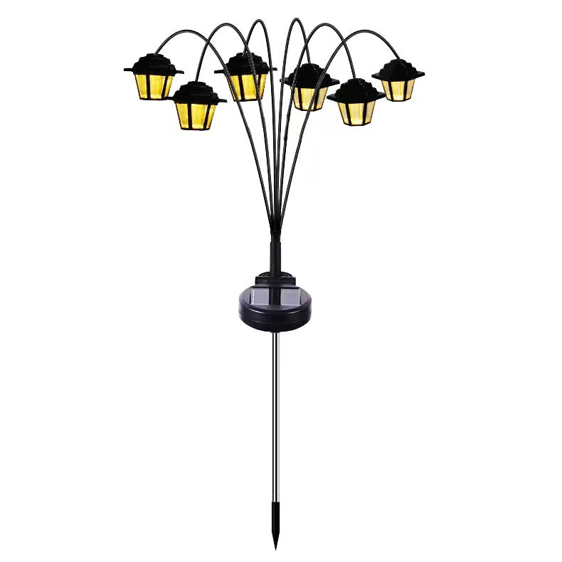Siopsrl | Outdoor Solar Lantern Pathway Stake Lights with Multi-Head Vintage Lamp Design Siopsrl