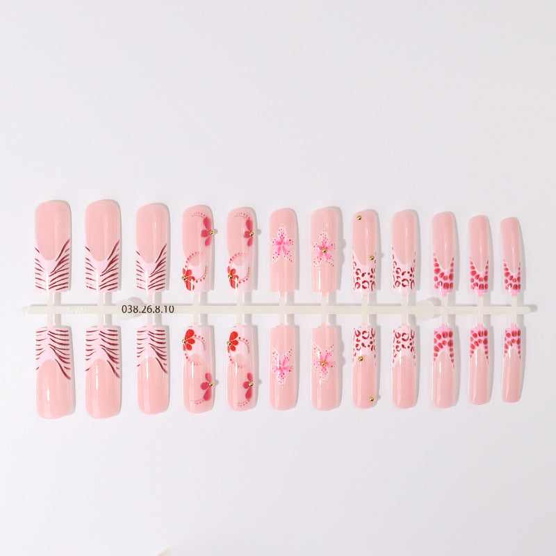 Siopsrl | Artistic Floral Design Press-On Nail Set Siopsrl
