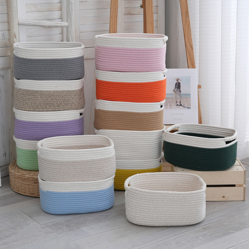 Natural storage basket with ribbons Siopsrl