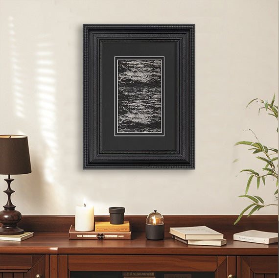 Framed Abstract Black and White Artwork