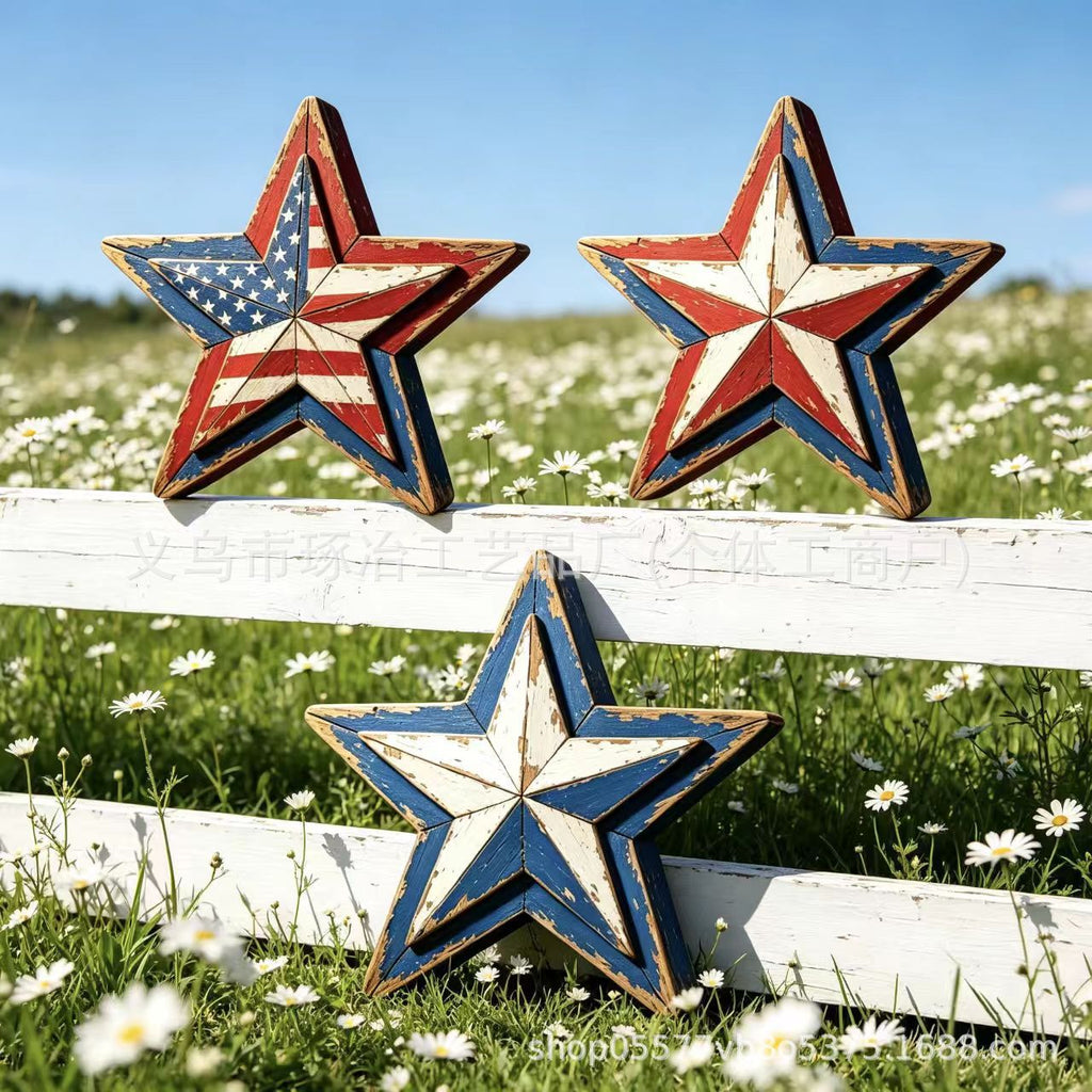 Unisex nan distressed layered farmhouse star wall sculpture with carved dimensional panels Siopsrl