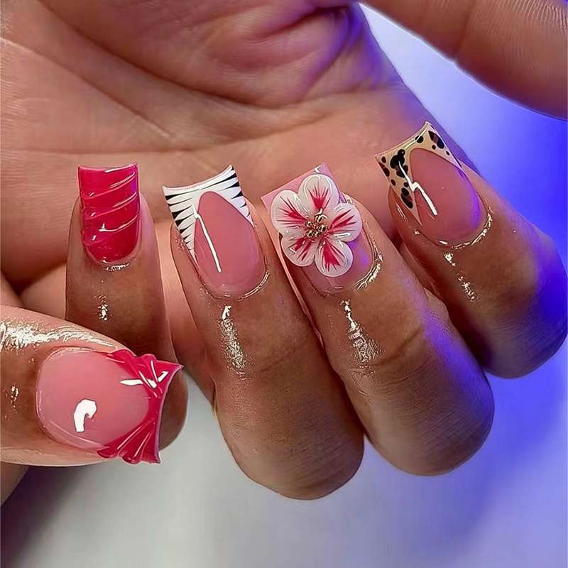 Siopsrl | Creative Floral Press-On Nail Art Set Siopsrl