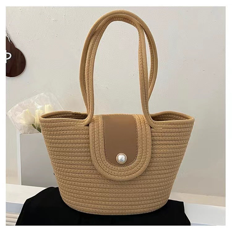 Fashionable basket bag with pearl clasp Siopsrl