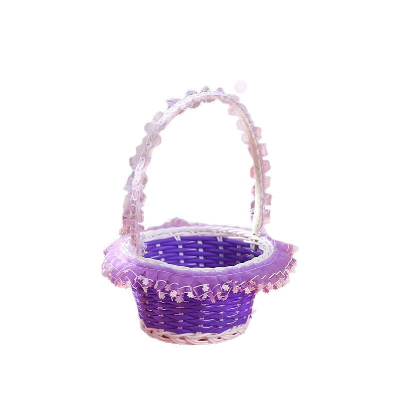 Girls Decorative Woven Easter Basket Siopsrl