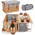 Ladies picnic basket with integrated dinnerware set andStylish folding table Siopsrl