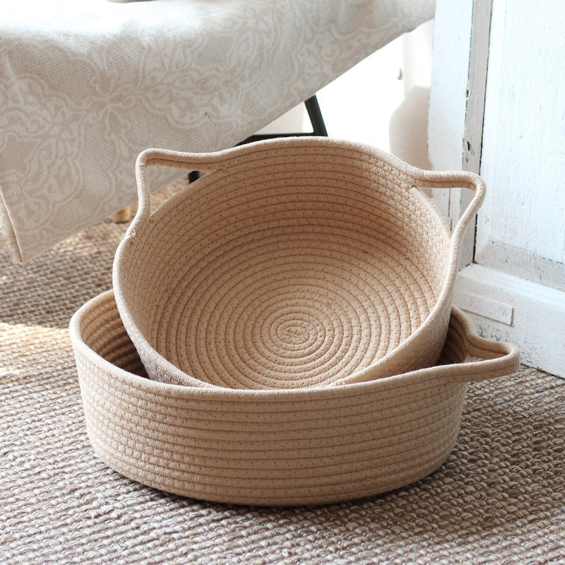 Handcrafted storage basket with handles Siopsrl