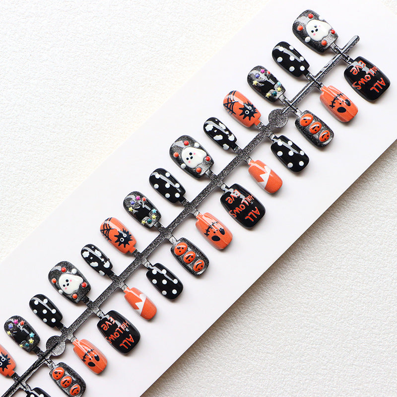 Festive Halloween-Themed Press-On Nail Set Siopsrl
