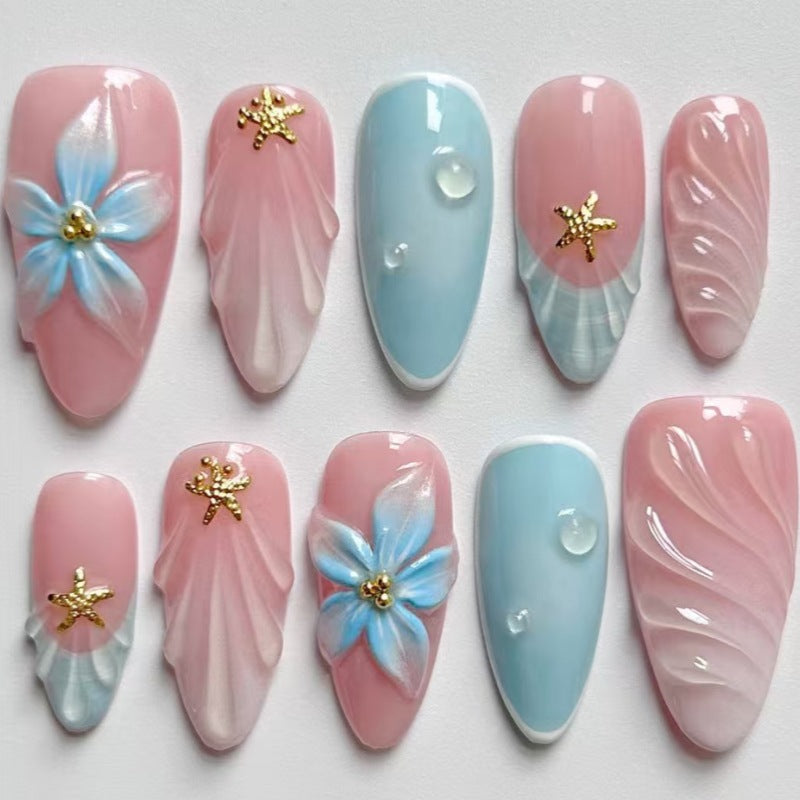 Siopsrl | Nature-Themed Artistic Press-On Nail Set Siopsrl