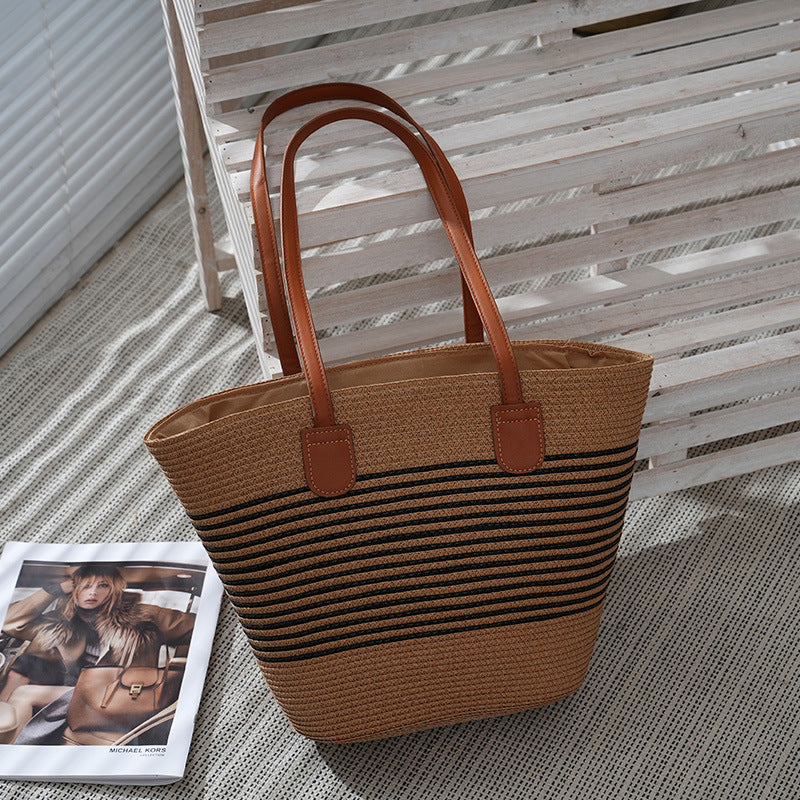 Basket bag with leather handles Siopsrl