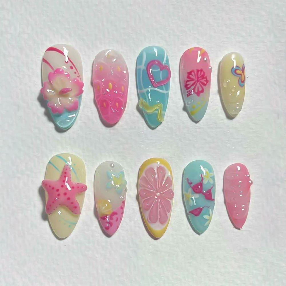Siopsrl | Nature-Themed Artistic Press-On Nail Set Siopsrl