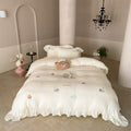 Bedding set in baby motif made of soft cotton blend with ruffle trim