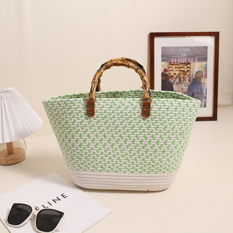 Siopsrl | Elegant bamboo handle shopping bag Siopsrl