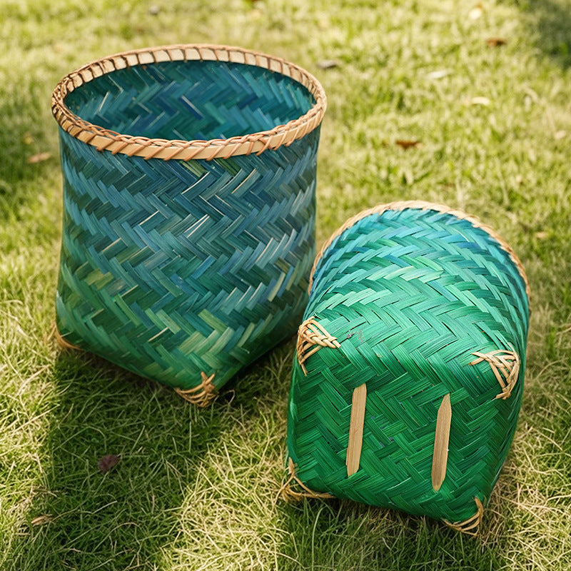 Women's square storage basket made of handwoven natural material Siopsrl