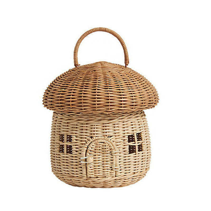 Fun Mushroom-Shaped Woven Storage Basket Siopsrl