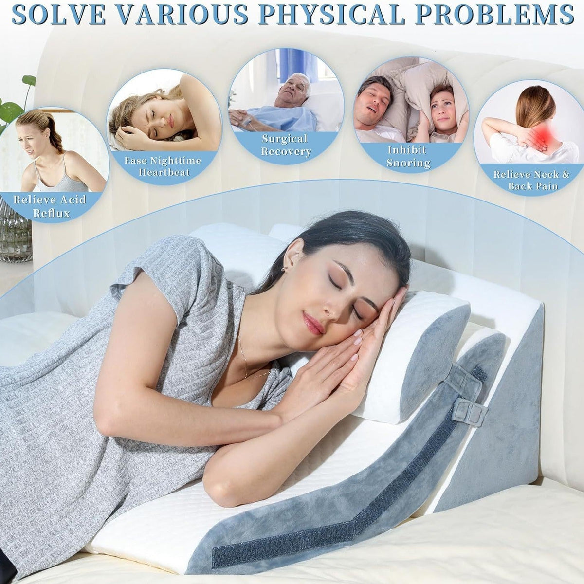Siopsrl | Adjustable Elevated Sleep Wedge Pillow