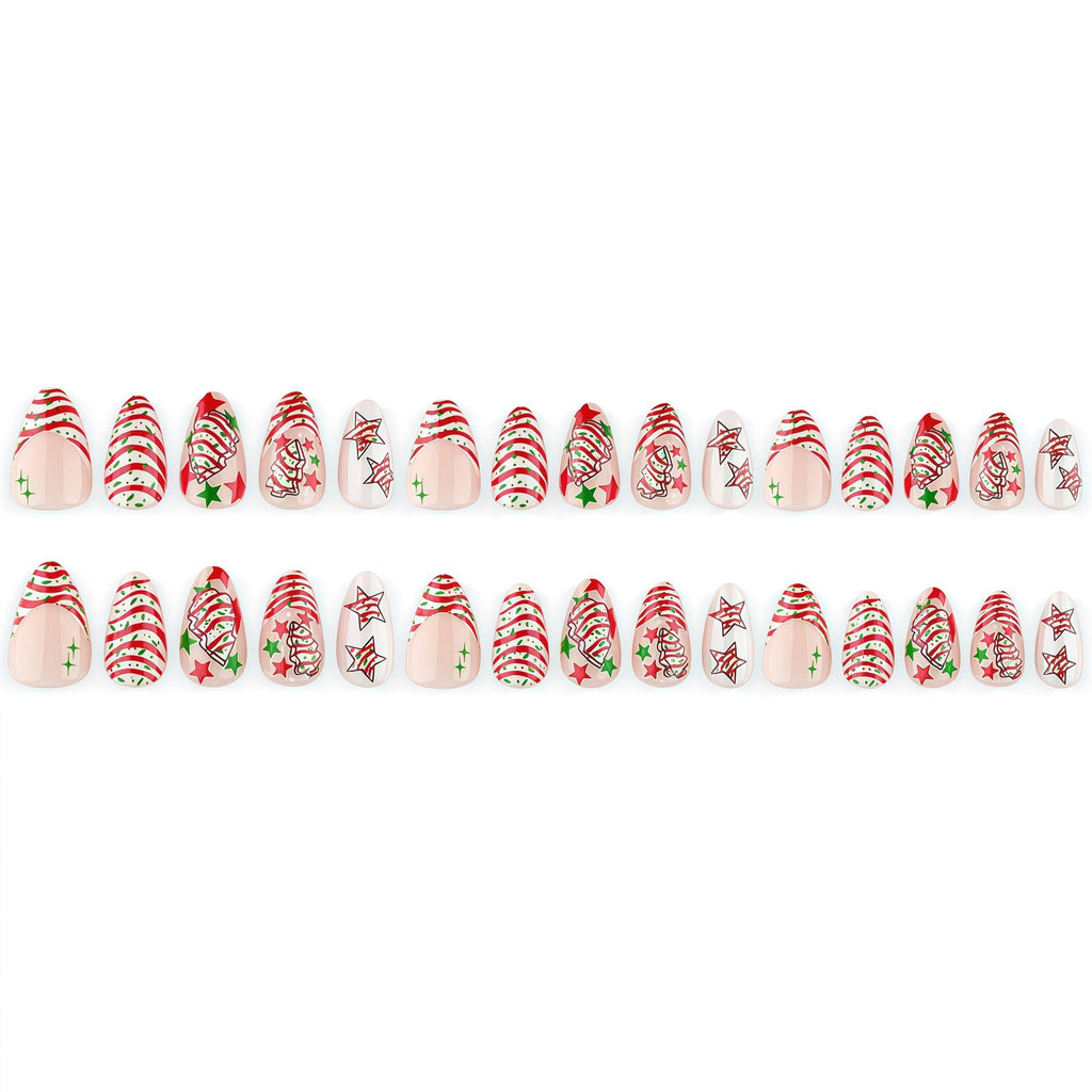 Siopsrl | Festive artificial nails with Christmas motifs Siopsrl