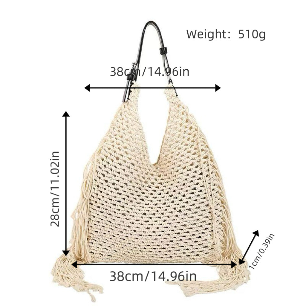 Siopsrl | Structured beach bag with fringe details Siopsrl