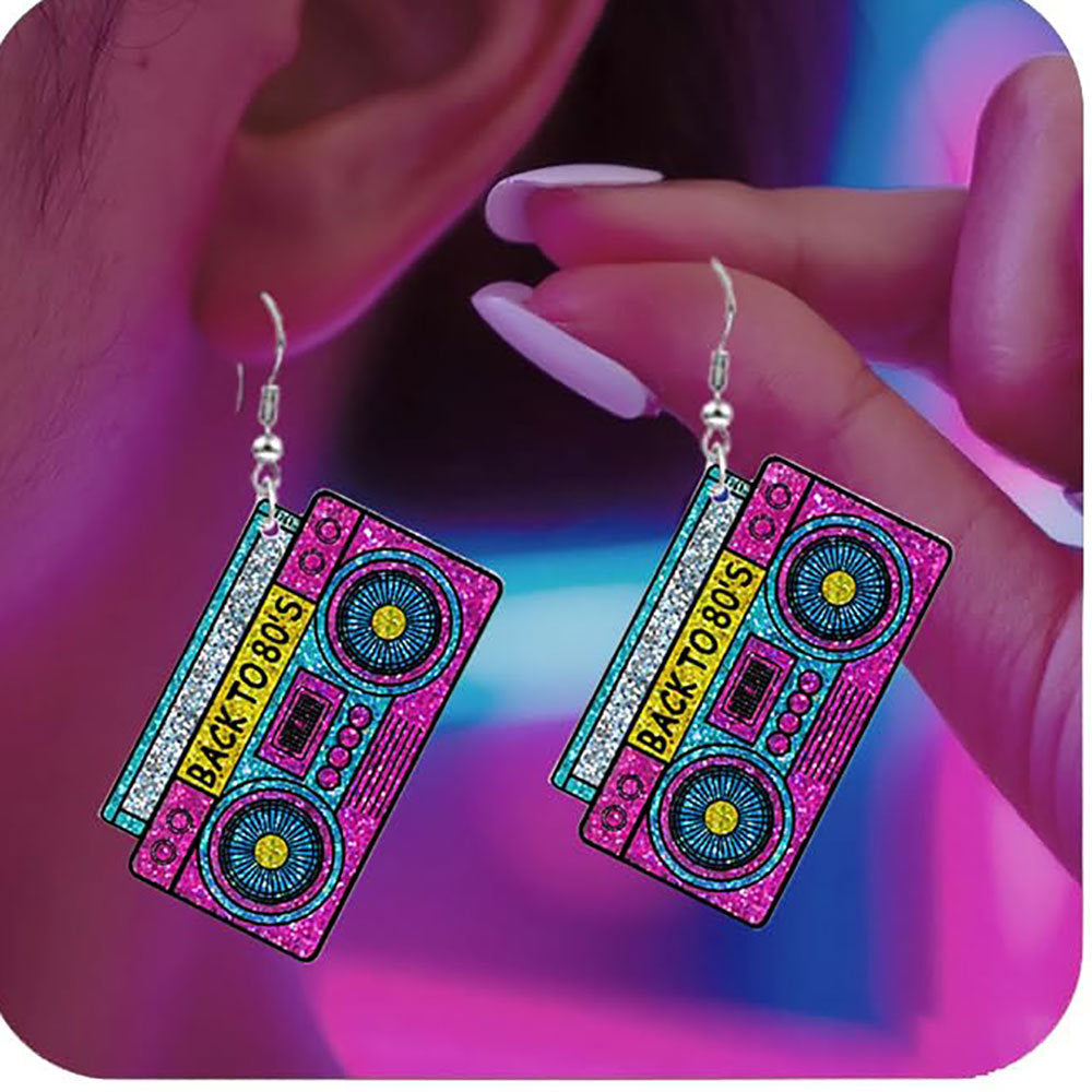 Retro-Inspired Compact Cassette Earrings Siopsrl