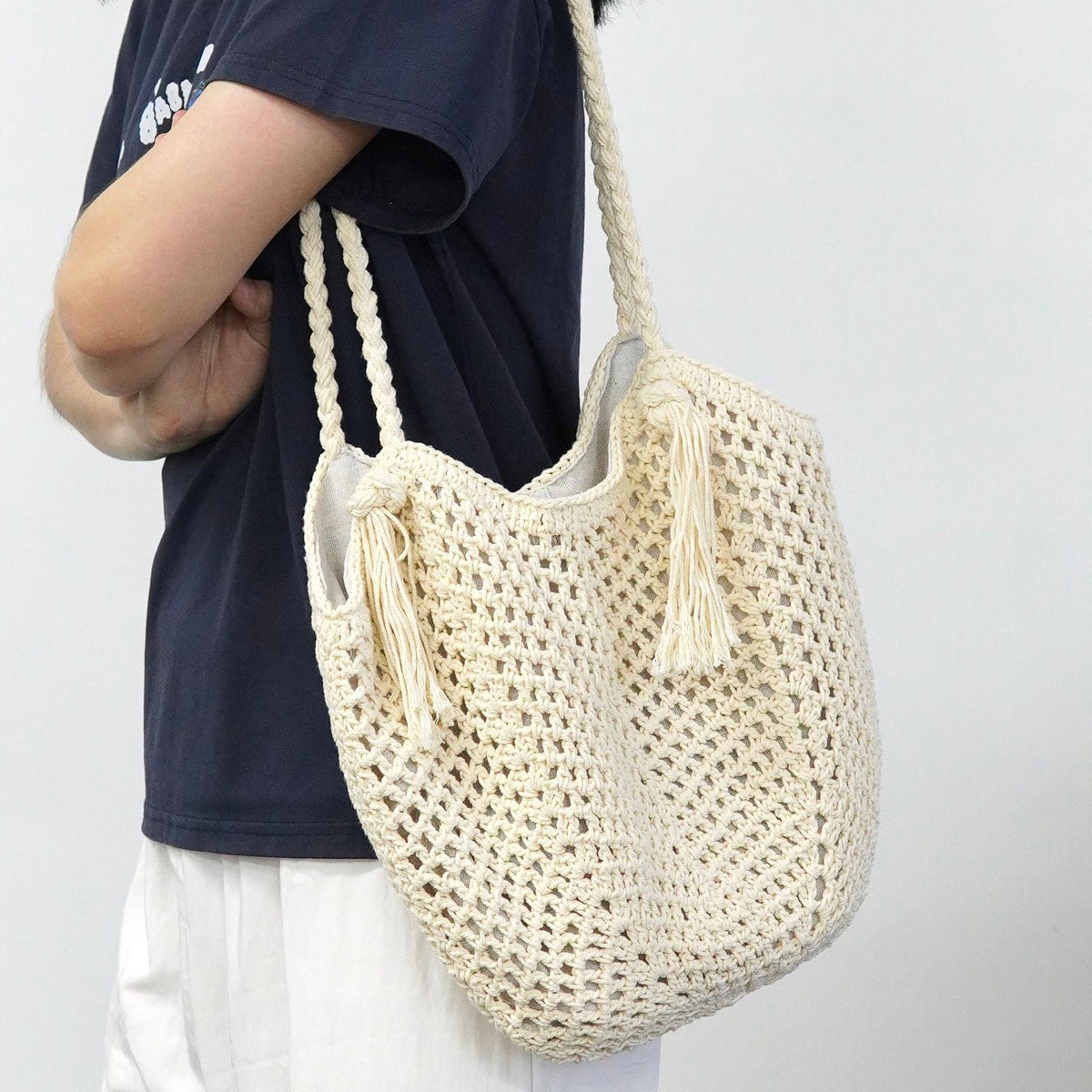 Siopsrl | Macrame Beach Bag with Fringe Details Siopsrl