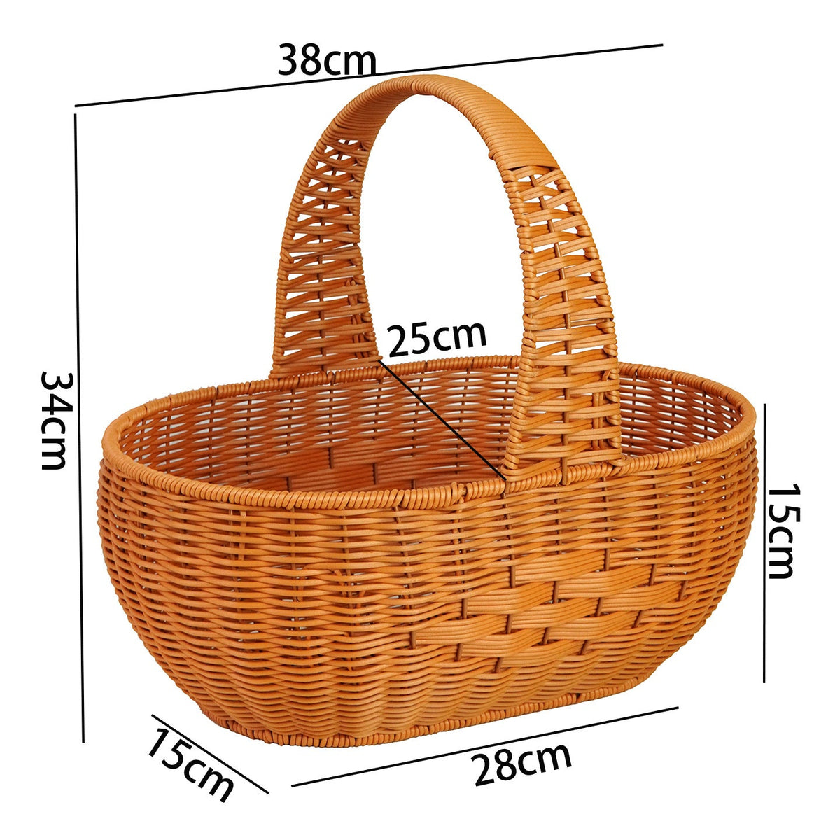 Large Woven Garden Picnic Basket Siopsrl