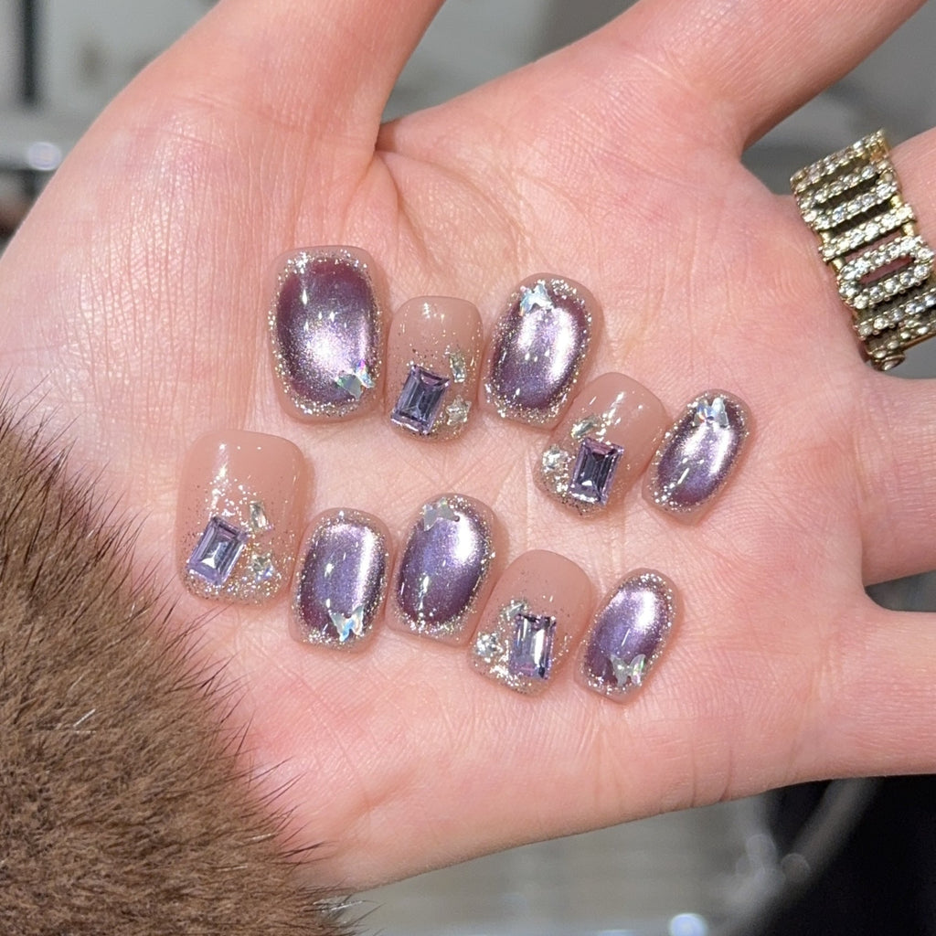 Siopsrl | Glamorous nail tips with ombre effect and glitter Siopsrl