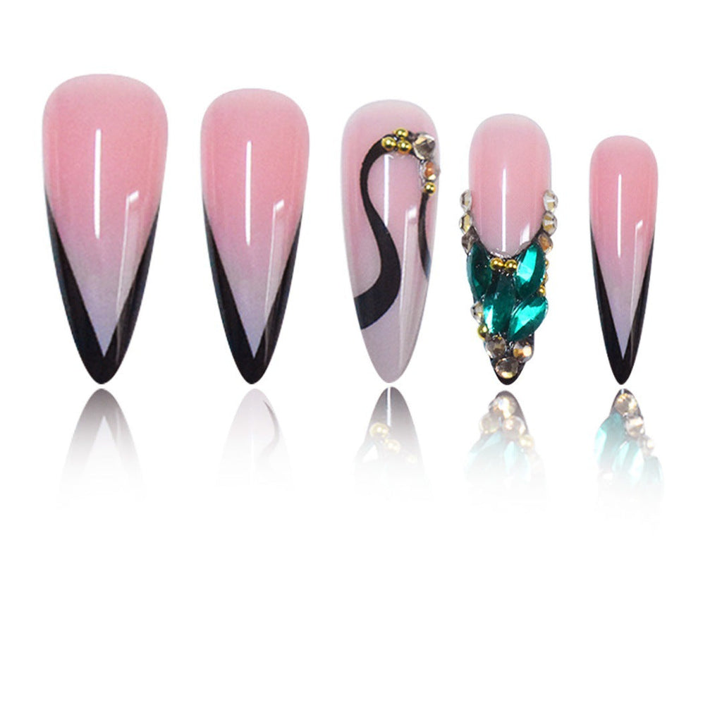 Siopsrl | Rhinestone-Embellished Stiletto Nail Art Extensions Siopsrl