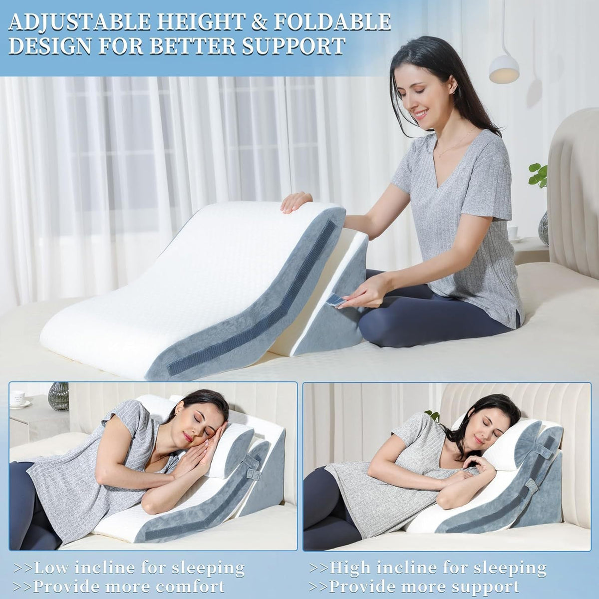 Siopsrl | Adjustable Elevated Sleep Wedge Pillow
