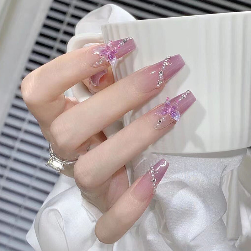 Siopsrl | Artificial nails with elegant lilac design Siopsrl