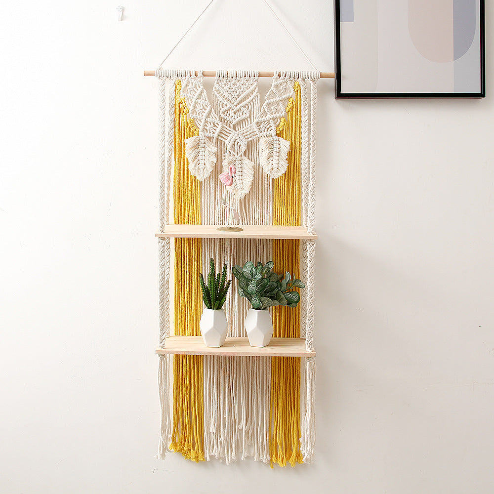 Macramé Wall Decor with Shelving Siopsrl