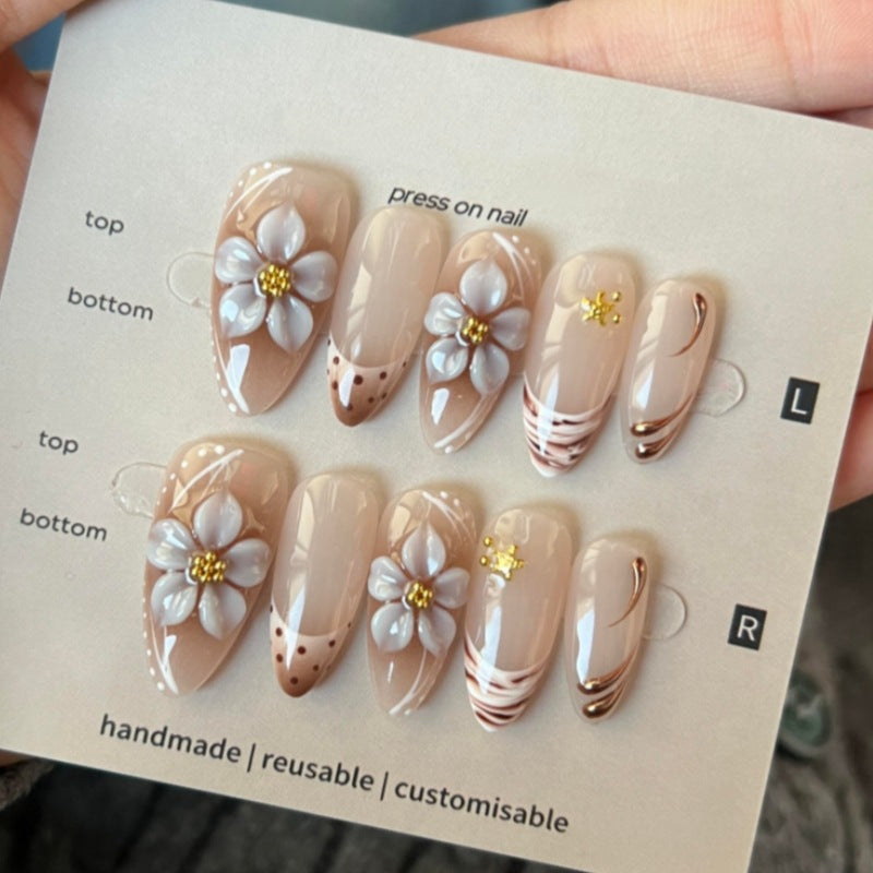 Siopsrl | Nature-Themed Artistic Press-On Nail Set Siopsrl