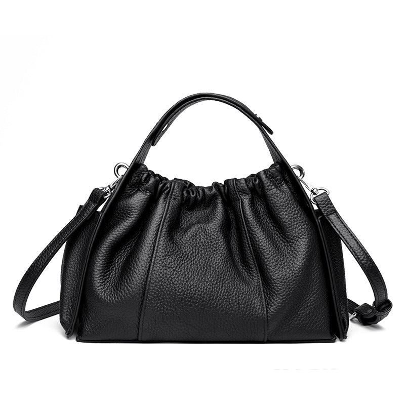 Siopsrl | Textured Leather Drawstring Satchel Siopsrl